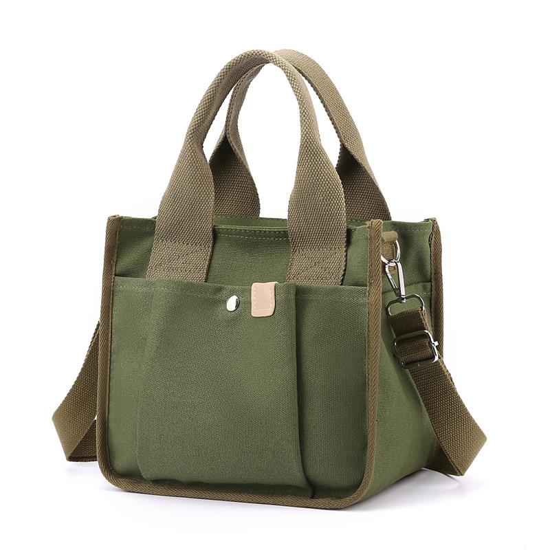 Canvas Bag Bento Small Bag Hand-carrying Women's Bag Large Capacity Women's Tote Bag One-Shoulder Crossbody Bag