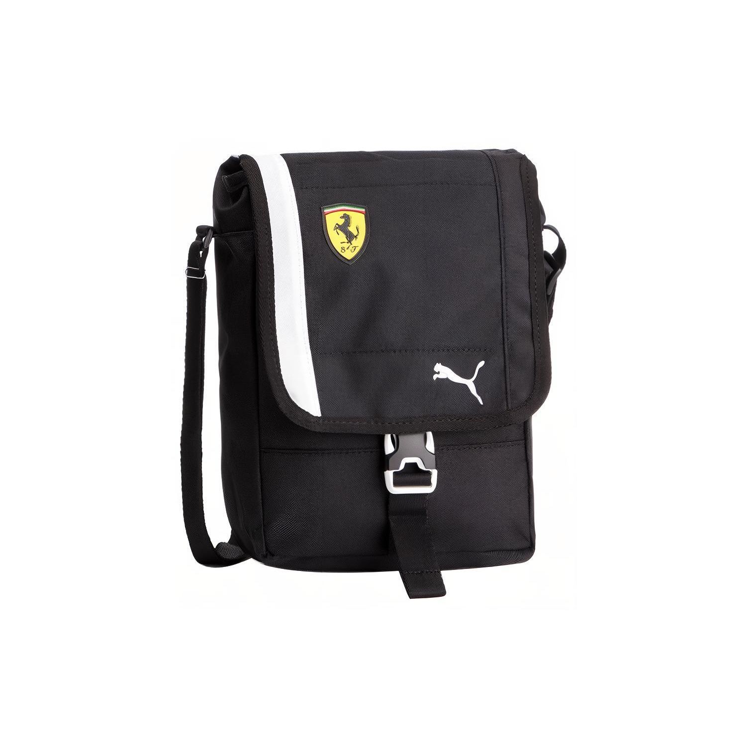 Puma X Ferrari Casual Versatile Brand Logo Fabric Shoulder Crossbody Bag Unisex bags Black 075776-02 Black