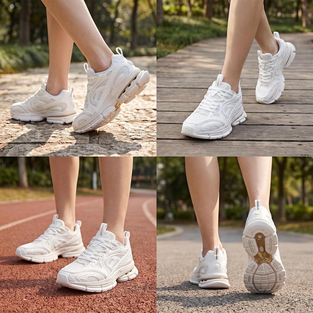 Women's Sneakers Anta x HEYTEA Champion G01 Textile, Synthetic Leather Low top Running Shoes Women's White