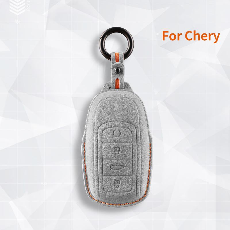 Top Suede Car Key Case Cover Shell Fob For Chery Tiggo 8 Pro Tiggo 8Plus New 5 Plus 7Pro Chery Tiggo 7 Pro Max Omoda 5 C5 Modod