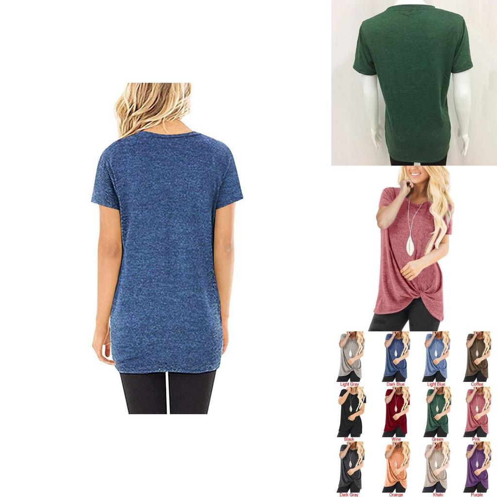 Stylish Women's Tunic Tops Short Sleeve Summer Loose Blouse Plus Size Shirt T-shirt
