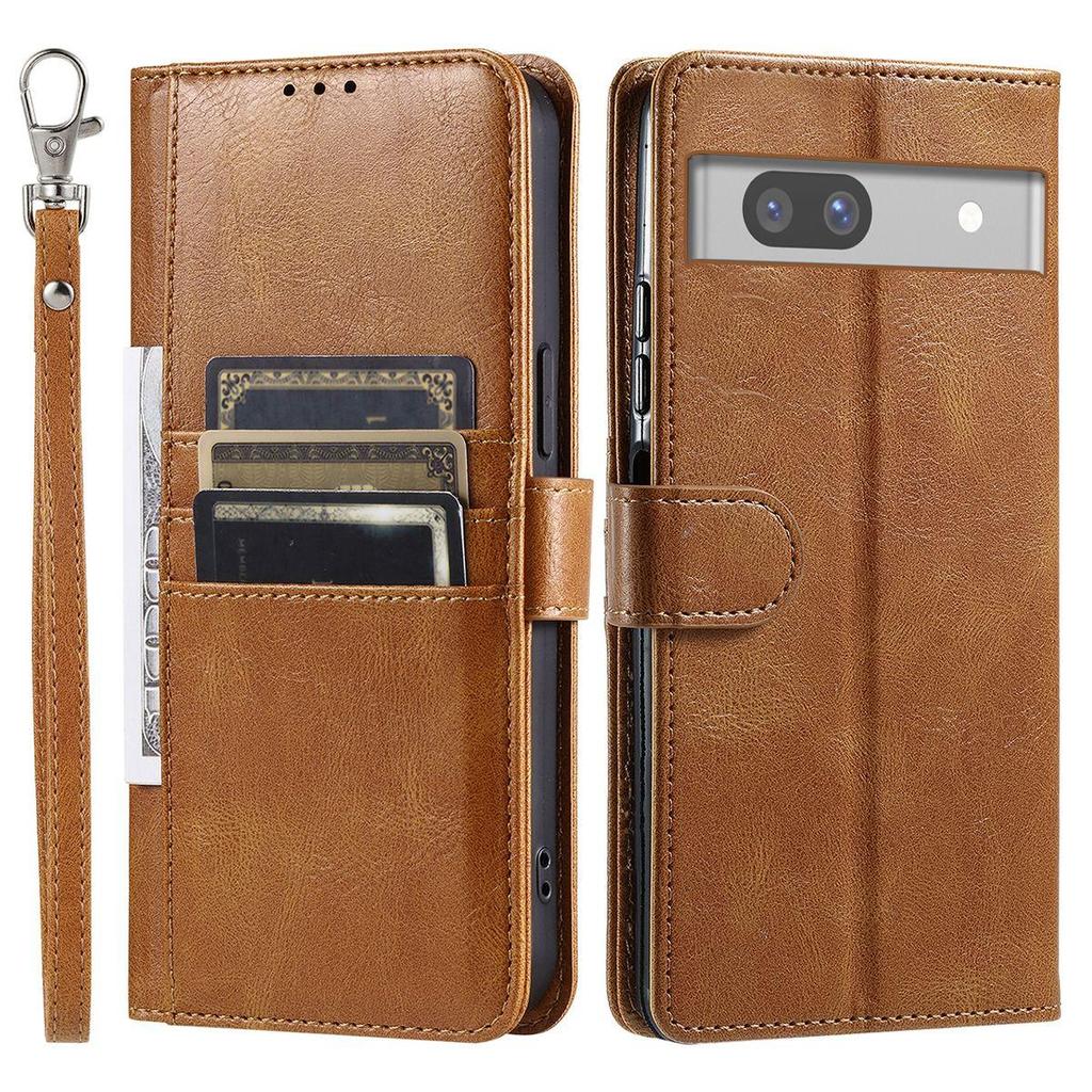 Cover for Google Pixel 7a Retro PU Leather Flip Wallet Phone Case Multi Card Slots