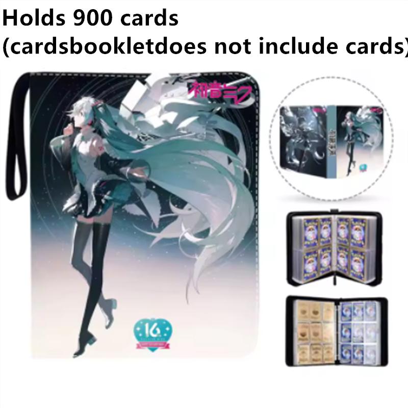 Hatsune Miku 400pcs/900pcs Card Album Book Folder 4/9 Card Slots Collections Zipper Double Pocket Zipper Card Binder Holder