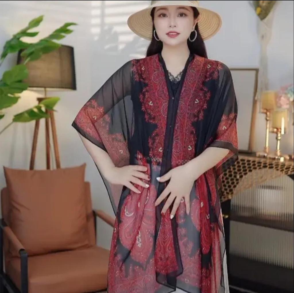 2024 Vielseitiger Sonnenschutz Chiffon-Schal - Damen Langarm Radfahren & Autofahren Seidenschal