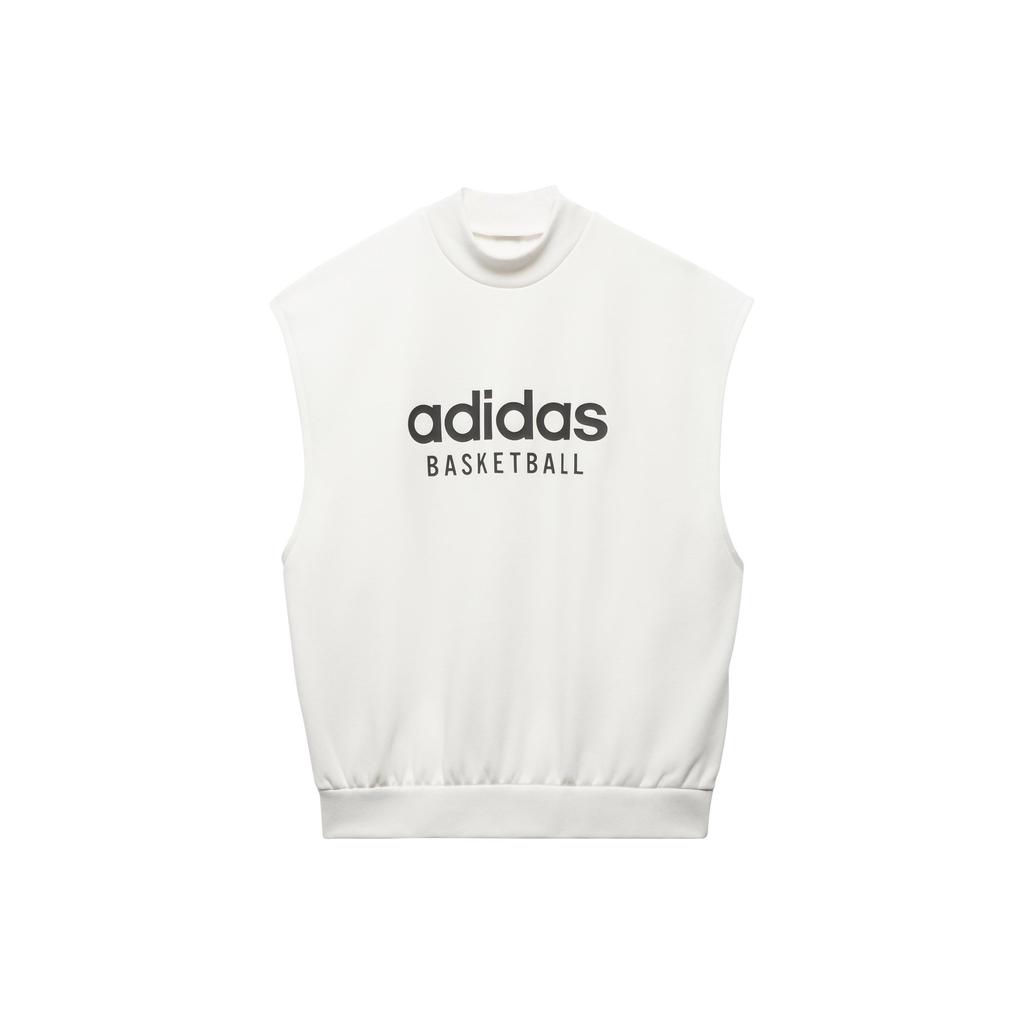 Adidas Originals Trefoil Basketball Sweater Vest 1 with Logo and Ribbed Hem Men Sweater Vest Cloud-White IA3417