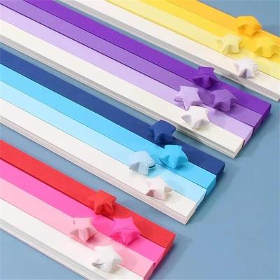 Gör-det-själv Färgstarkt Stjärn Origami Papper Ensidigt Tecknad Lyckostjärna Origami Konst Hantverk Bästa Önskningar Scrapbooking Barnpresent