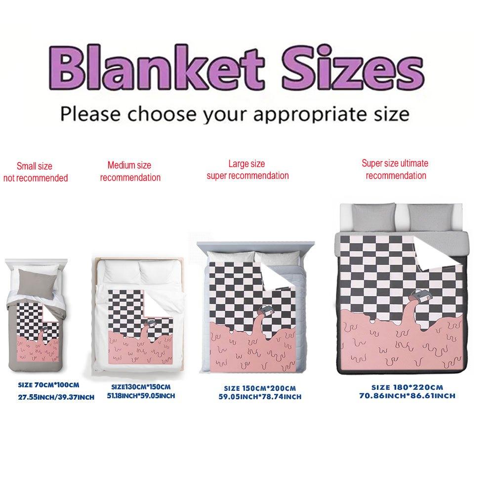 Checkerboard Melt Pattern Flannel Throw Blanket Soft Cozy Fleece for Home Office Sofa and Car All Season Gift