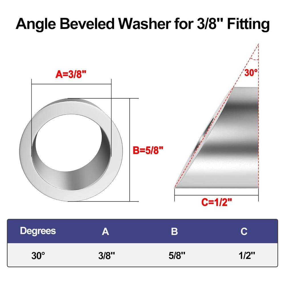 Stainless Steel Angle Beveled Washer 30 Degree Deck Cable Railing Washers