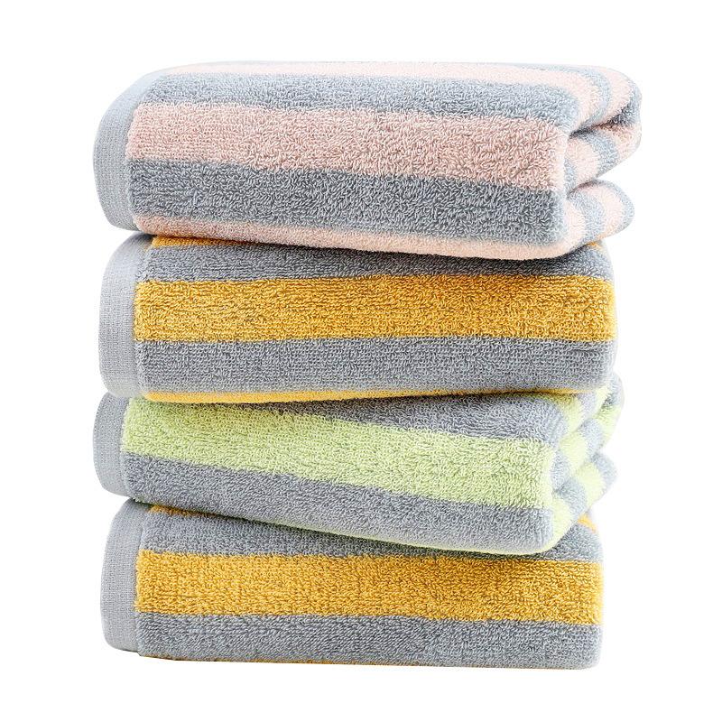 Cotton Soft and Easy To Absorb Water Striped Couple Towel Xinjiang Long-staple Cotton Gift