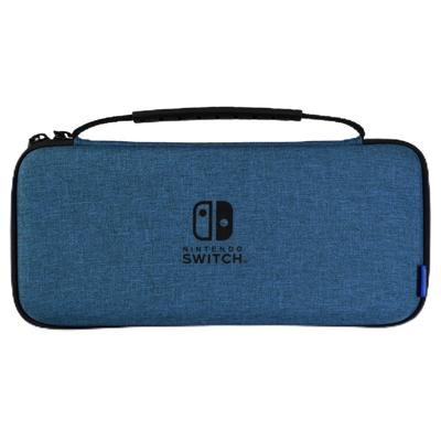 Bolsa Slim Hard Pouch Plus licenciada para Nintendo Switch Azul com Nintendo Switch Organic EL [Produto Nintendo] [Modelo compatível]