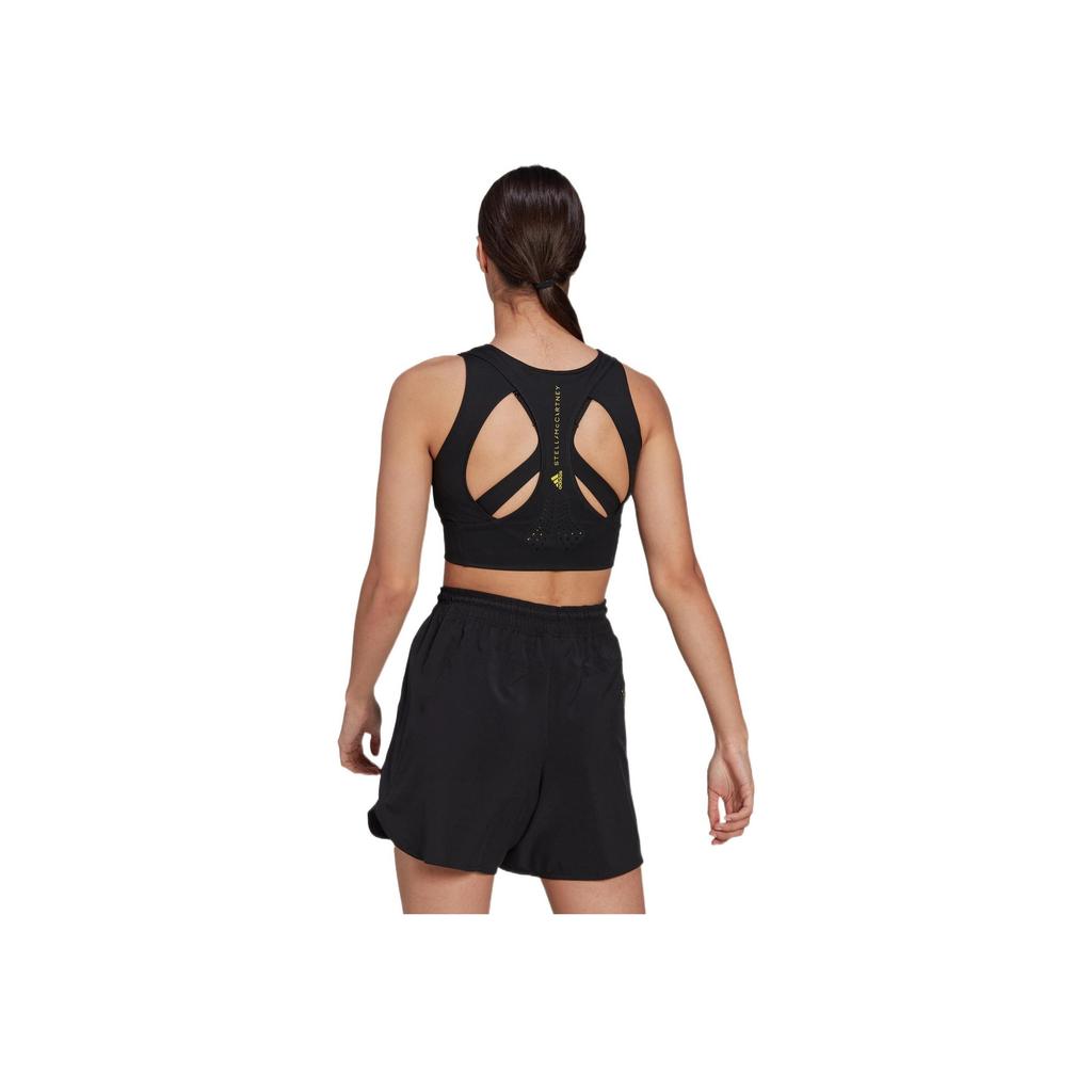 Adidas Stella McCartney Tpr Crop Solid Color Hollow Logo Patch Pullover Sports Vest Women Tops Black HI6030