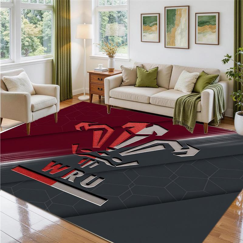Wales Rugby Design Kristall-Samt Teppich Weiche Dekorative Matte für Schlafzimmer Eingang