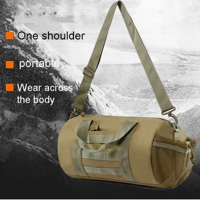 Outdoor Round Camouflage Backpack Military Hiking Bag Sports Attack Tactical Cylindrical Shoulder Bag High Capacity Handbag Quality
