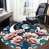 1pc Floral Fantasy Office Round Area Rug, Under Office Chairs Bedroom Living Room Home Decor, Room Deco