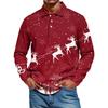 Men's Casual Style Solid Color Loose  Shirt Long-sleeved Top