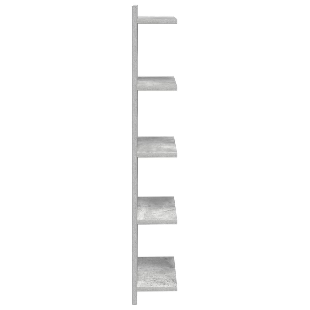 Wall Shelf Concrete Grey 30 X 15 X 100 Cm Engineered Wood