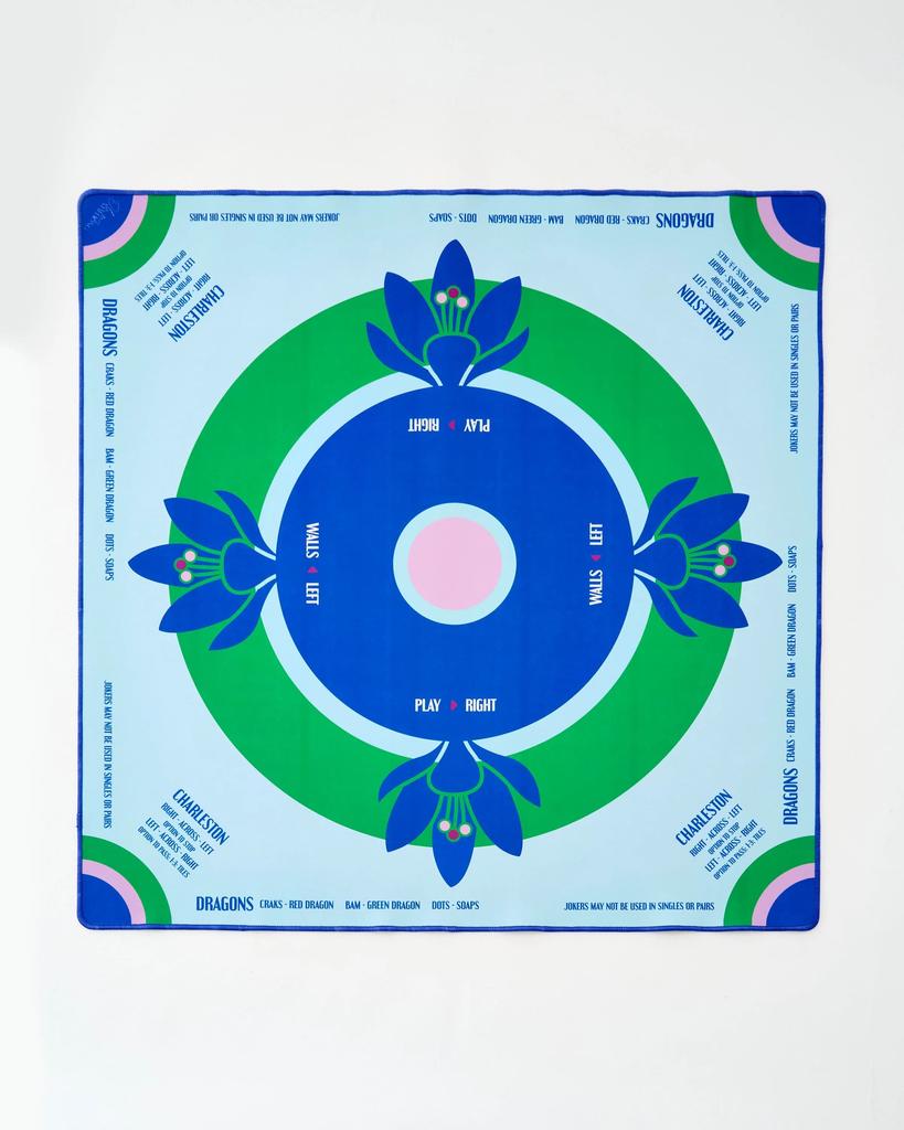 Custom Printed Noise Reduction Mahjong Mat Waterproof Shockproof Anti-Slip Table Pad for Home Game Room