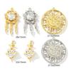 2 PCs Brass Charms Multicolor Clear Cubic Zirconia Dreamcatcher Moon Sun Planet of Love Pendants For DIY Necklace Jewelry Making