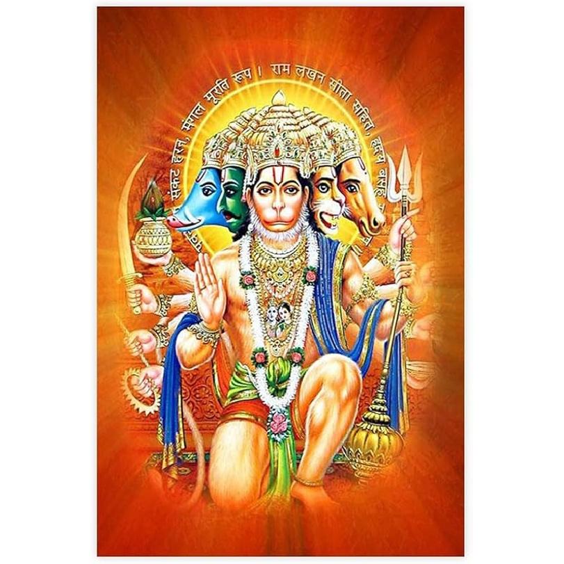 

ИДИ ЕХГ Хануман Панчамукхи Постер Домашний Декор Холст Постер Декор для Спальни Спорт Пейзаж Декор для Офисной Комнаты Подарок Рамка:20x30 дюймов(50x75cm) Unframe:12x18inch(30x45cm