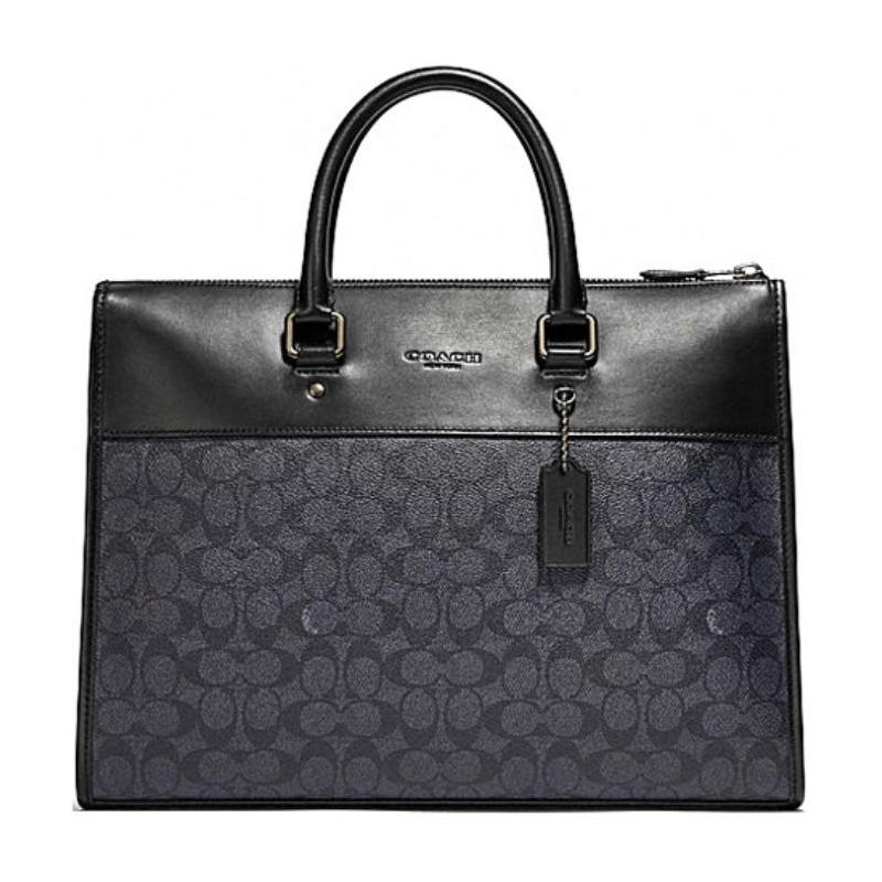 

COACH Gotham presbyopia canvas and leather briefcase shoulder crossbody handbag large men s charcoal black чорний