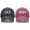 Mom Dad Embroidered Baseball Cap For Women Men Fashion Adjustable Washed Cotton Hats Father'S  Mother'S Gifts