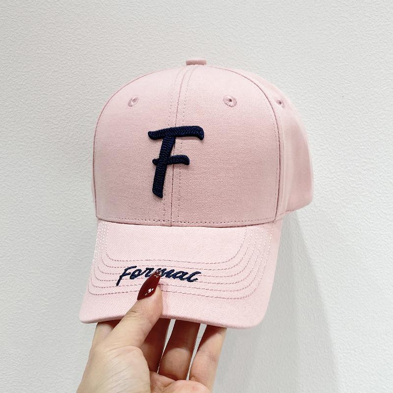New Casual F Letter Embroidered Baseball Cap Women Show Small Face Deepen Hard Top Ins Sunshade Travel Versatile