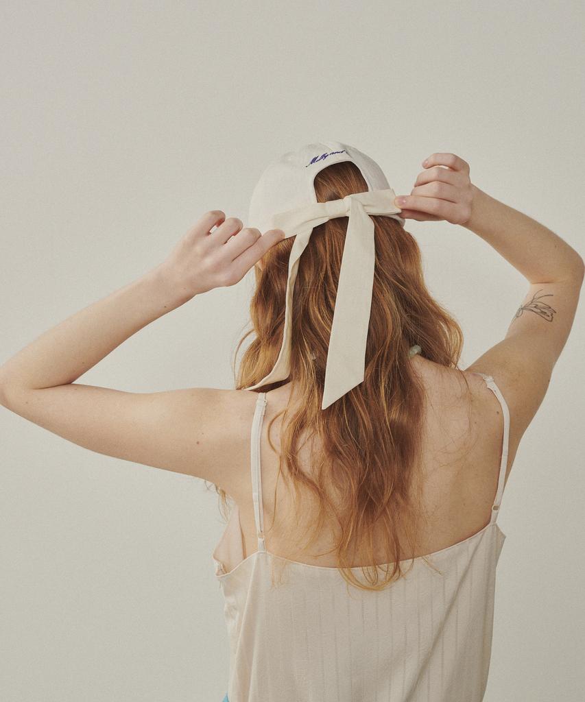 MELLY&ROSE Rose Ribbon Ball Cap (315353)_White
