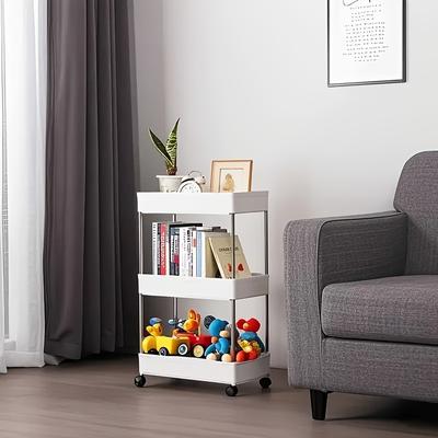 Triple-layer Metal Frame Ultra-thin Mobile Storage Cart