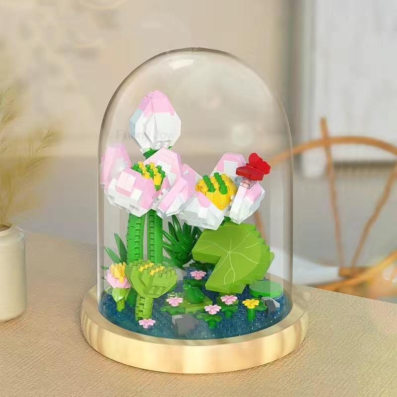 Non-Toxic Moc Creative Wisehawk Mini Flower Pot Plant Building Block Funny Tulip Decoration Bricks Diy Christmas Children Kids Toys Gifts