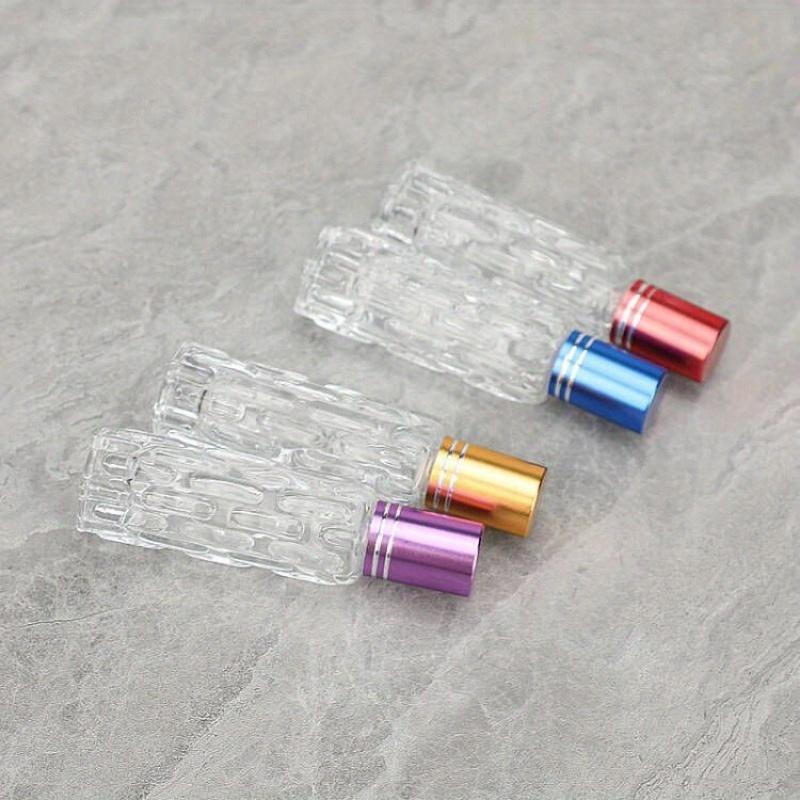 4 piezas Botella Roll-On de Aceite Esencial de 10 ml Recargable Botella de Perfume Botella Roll-On de Vidrio para Aceite Esencial Contenedor de Cosméticos