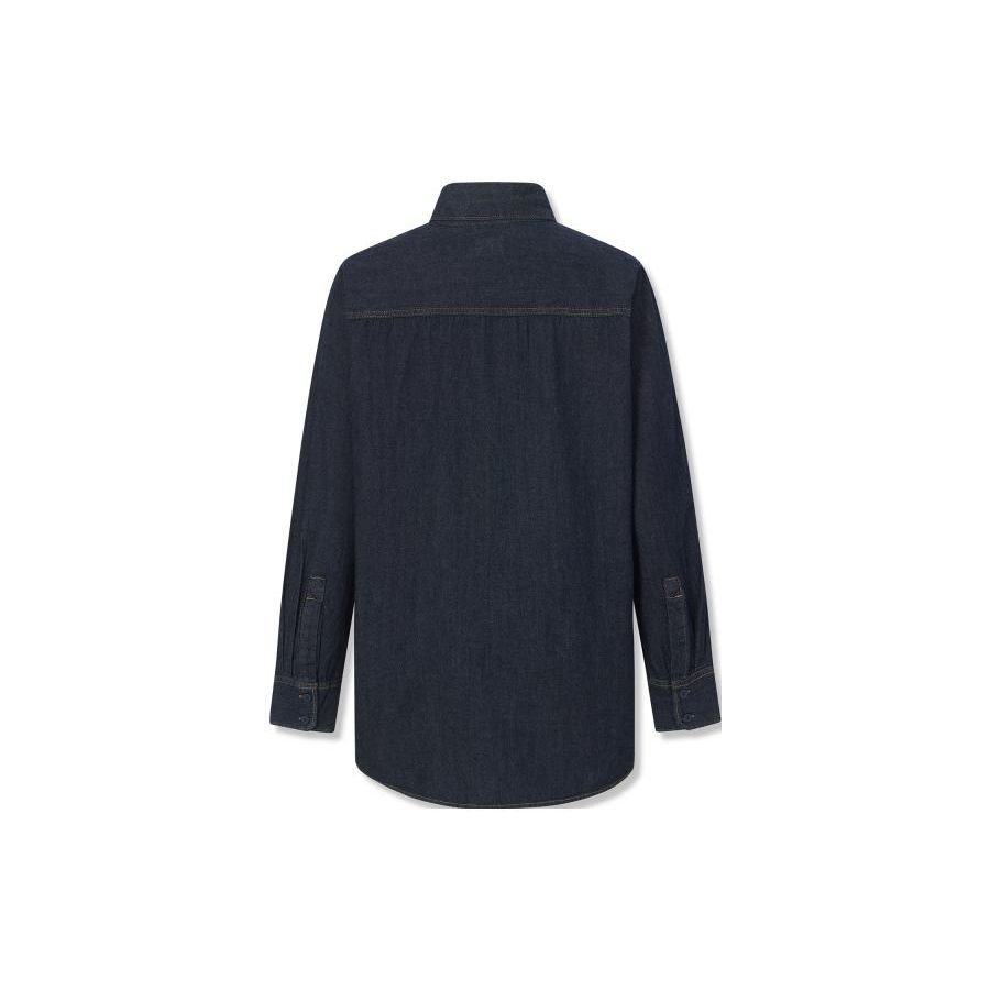 Levis Solid Color Denim Long Sleeve Shirt Women Shirts Dark-Blue A3372-0000