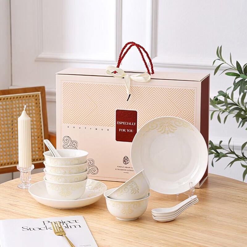 OLOEY Ceramic Dinnerware Gift Set (6 Bowls, 2 Plates)