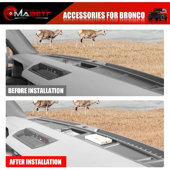 Mabett Car Dash Non-Slip Rubber Pad 3 PCS For Ford Bronco Accessories    2024, Non-Slip Shock Proof Dashboard Mat Fit Bronco 2/4-Door, Car Interior