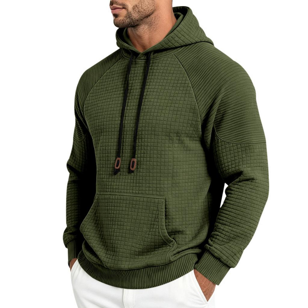 Men's Knit Hooded Long Sleeve Sweatshirt Casual Pullover for Fall and Winter
