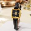 Leather Strap Watch Flower Wristwatch Quartz Watches for Women Clock Gift