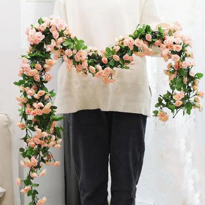 1 Stück künstliche Blumen Rebe 45 Stück / 69 Stück Rose DIY Hochzeitsdekoration Fake Flower Home Room Decor Wandbehang Girlande Pflanzen