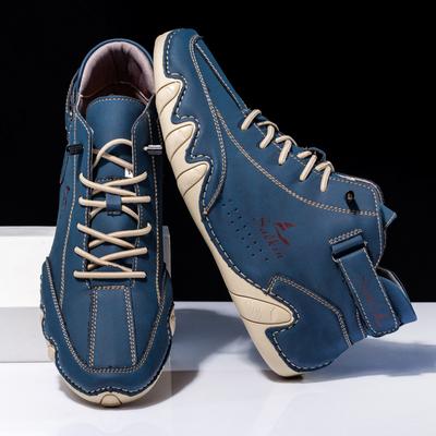 Fashion Retro Handmade Leather Men Boots Winter Designer Shoes Man Outdoor Ankle Boots Men Walking Shoes Waterproof High Top Sneakers