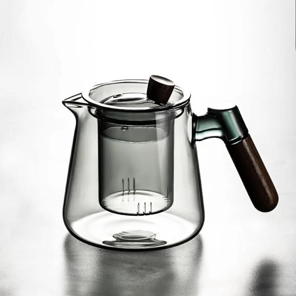 Seitliche Teekanne Glas Teebereiter elektrischer Tonofen Hochtemperatur-Brüh-Teekanne Holz Einzelkanne Filter Kung Fu Tee-Set