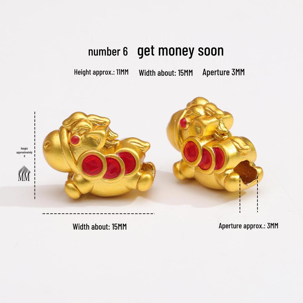Year of the Horse High Color Retention Alloy Jewelry Accessories: Lucky Beaded Pendant Hand Rope Bracelet