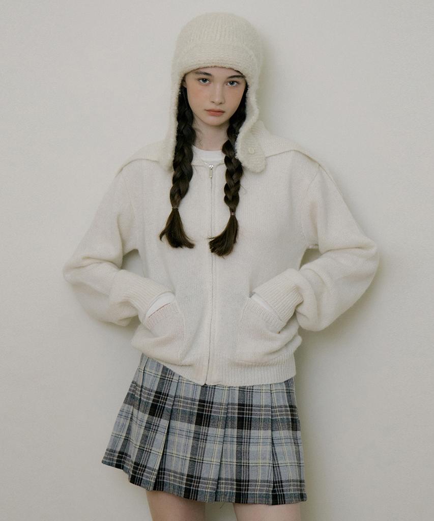 Riorg Eot Checkered Pleats Mini Skirt Gray