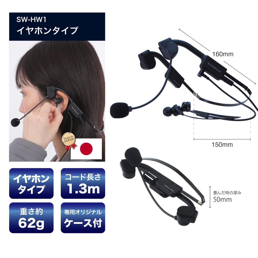SOUNDWARRIOR B-Frame-air Headset, Binaural Earphones, Ultra-Lightweight, Wired, Foldable, Includes USB-C Adapter and Original Case, Made in Japan (SW-