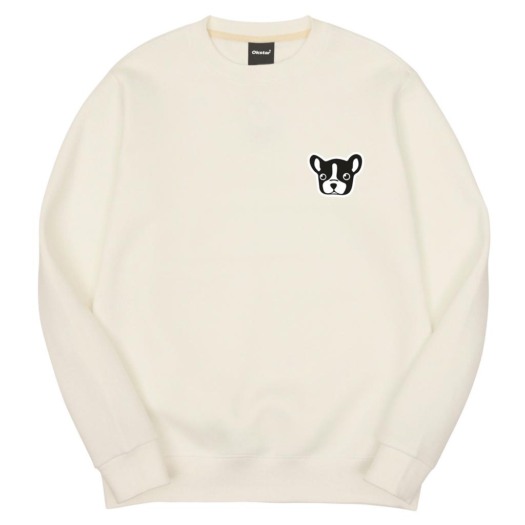 OKSTAR Bulldog Embroidered Patch Double-Sided Sweatshirt (Type B)