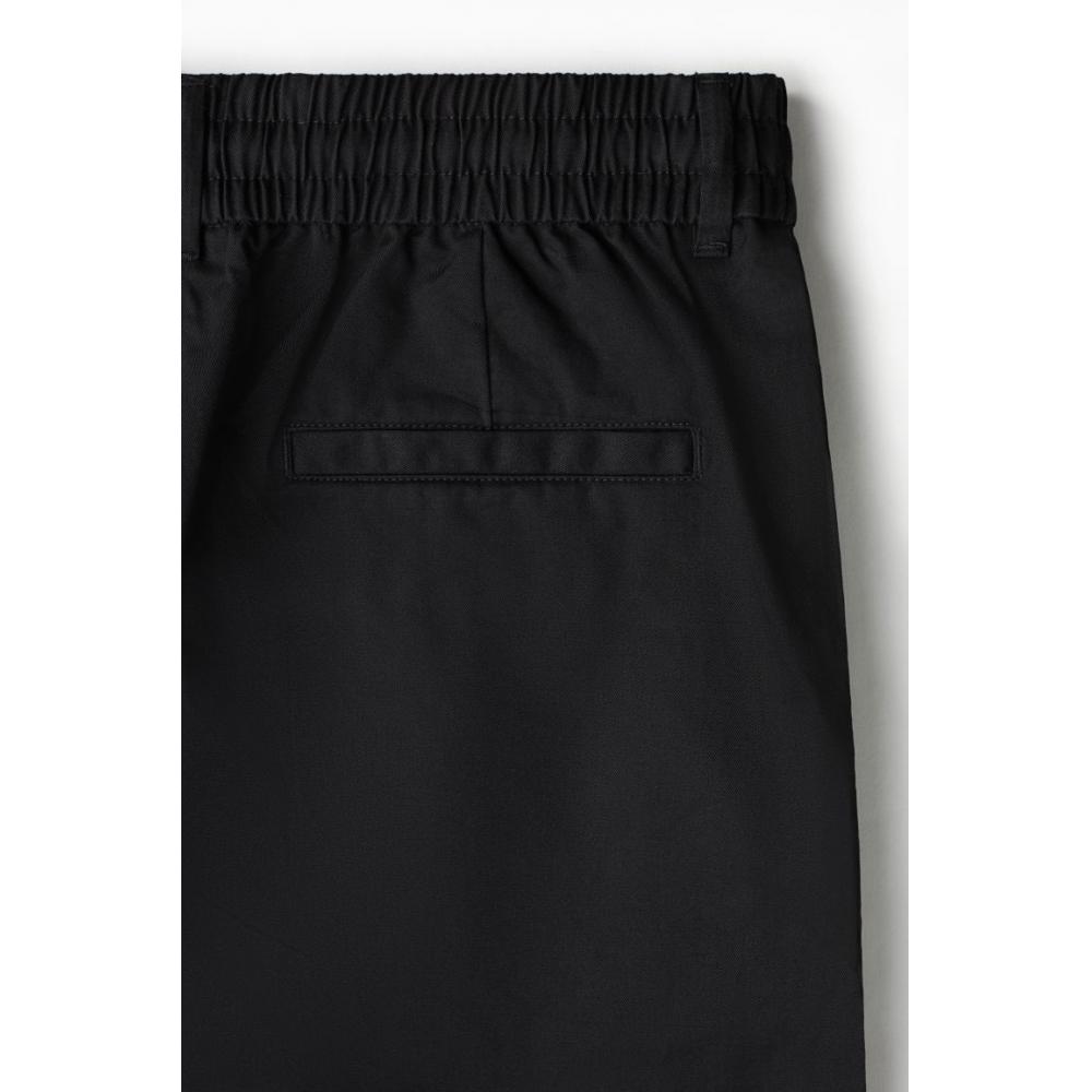H M Twill Pants Loose Fit Black