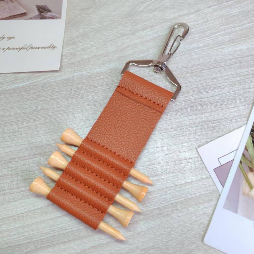 Anti-Loss Clip Golf Tee Holder PU Leather Outdoor Sports Gear Golf Tee Organizer Outdoor Sports