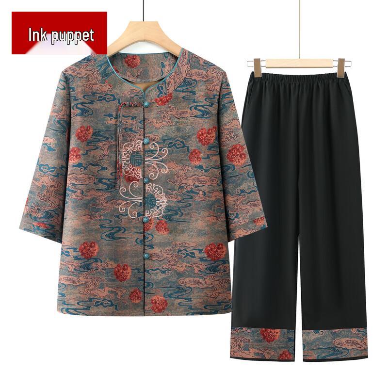 Elderly Women's New Chinese Style Summer Outfit Set