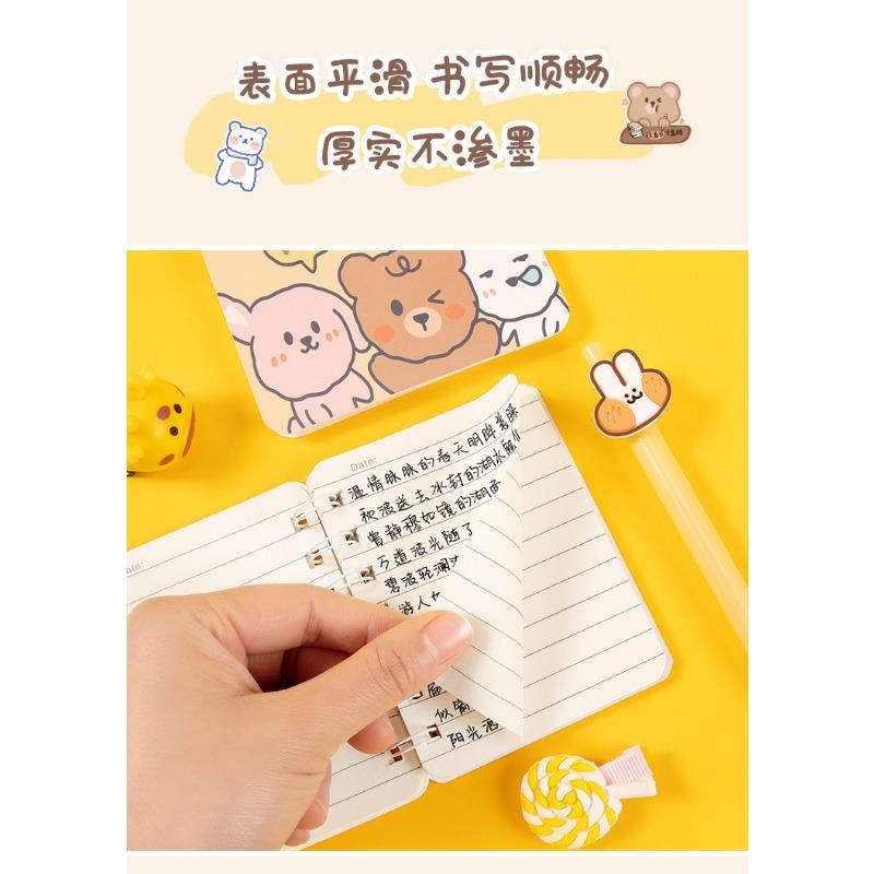 Cute Cartoon Coil Mini Portable Pocket Notebook For Girls Daily Use