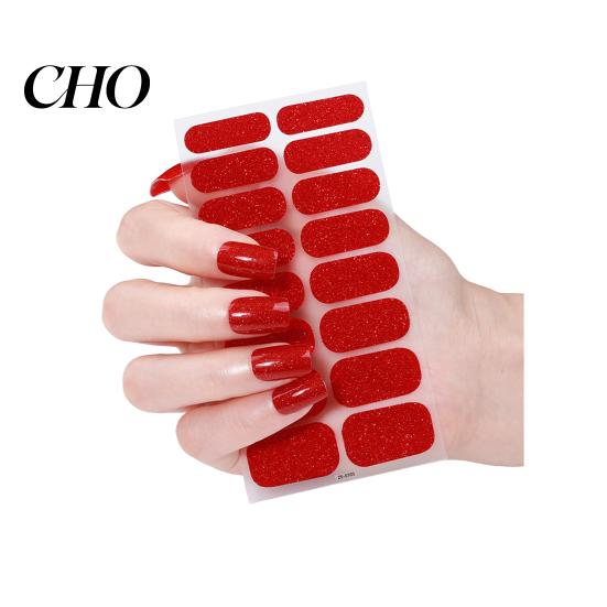 Nail Art Decal Glitter Polish Strips with File Easy Apply Remove Self Adhesive Women Strip Full Sticker Home Manicure DIY Decoration Wrap