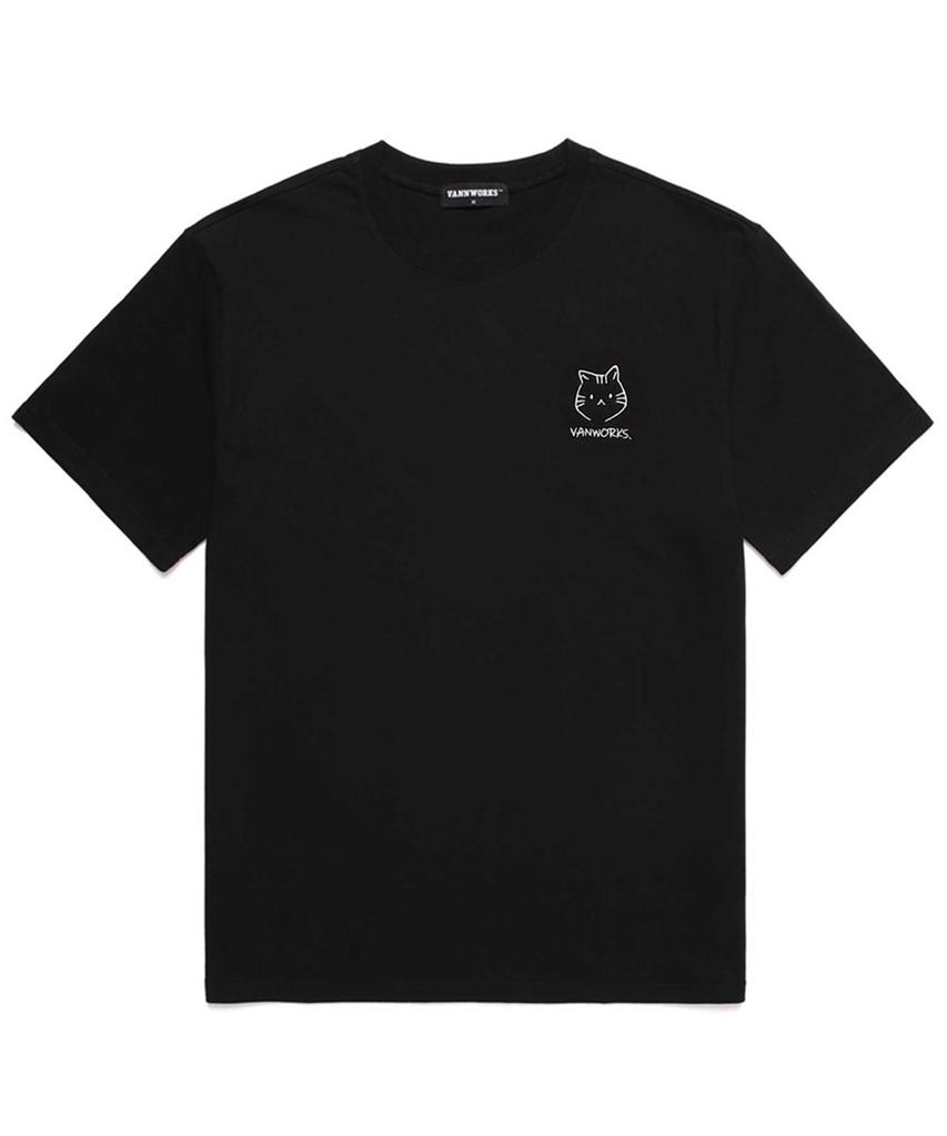 VANNWORKS [2Pack] Kitty Oversized Short Sleeve T-Shirt Set (Vndts214S) (B Type)