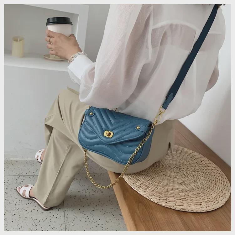 2022 Women's Oblique Net Celebrity Summer Chain Embroidered Satchel - Niche Design Mother-and-Child Shoulder Bag