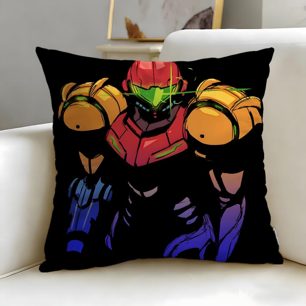 classic game Metroid Cushion Cover Soft & Easy-Wash Pillow Case – Versatile for Couch, Bed, Travel and Office